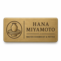 Plaque nominative personnalisée en laiton, prix bas, gravée, avec épingle de sécurité, épingle métallique en W, relief gaufré pour uniformes et événements d'entreprise