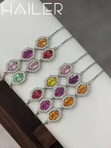 Lab Grown Pink Sapphire <strong>Bracelet</strong> 925 <strong>Sterling</strong> <strong>Silver</strong> Oval Cut Three Stone Adjustable Halo Chain <strong>Bracelet</strong> for <strong>Women</strong> Gift - Product Image 6