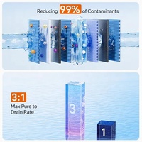 Système d'osmose inverse universel à 3 étapes 600 GPD, filtre à eau sans réservoir sous l'évier avec affichage TDS