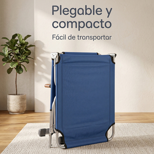 Silla Plegable Reclinable Ele-Gate con Mesa Azul, Silla de Camping para Patio, Playa y Exteriores - Product Image 3