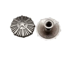 Metal 16mm estrella <span class=keywords><strong>remaches</strong></span> tachuelas picos puntos botones cuero para cinturón ropa accesorio vástago redondo plata antigua - Product Image 5