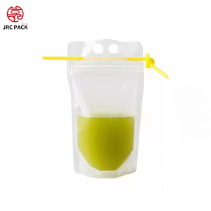 Tùy Chỉnh In Trong Suốt Có Thể Gập Lại Dây Kéo PVC Nước Giải Khát Nước Trái Cây Sinh Tố Túi Tái Sử Dụng Rơm Bị Rò Rỉ Miễn Phí Pouch OEM - Product Image 4
