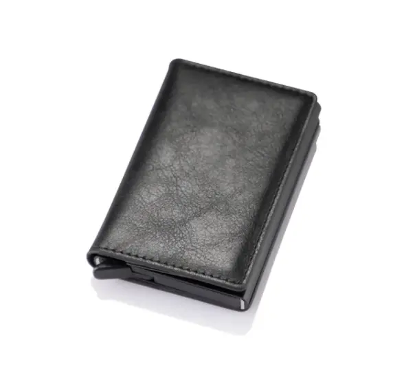 뜨거운 판매 사용자 정의 로고 유행 PVC 가죽 알루미늄 금속 RFID 차단 ID 신용 카드 슬리브 카드 홀더