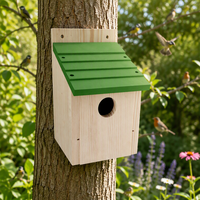 Nichoir mural en bois carbonisé écologique de différentes couleurs, résistant aux intempéries, pour oiseaux d'extérieur - Vente en gros