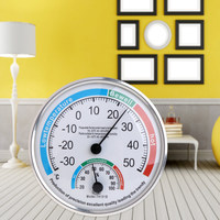 Thermomètre et hygromètre ronds pour la maison, instrument de mesure de la température et de l'humidité, haute précision, à suspendre au mur