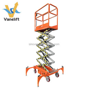 300Kg 500Kg Kleine Elektrische Schaar Werkplatform 3 4 5 6 7 Mtr M 10ft 12ft 16ft Ce Batterij Mini Man Lift Sleepbare Order Picker - Product Image 5