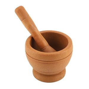 Bol de broyeur de mortier et de <span class=keywords><strong>pilon</strong></span> en bois avec <span class=keywords><strong>marteau</strong></span> à tige, broyeur de sauce à l'ail broyeur à main broyeur Gadgets de cuisine - Product Image 1