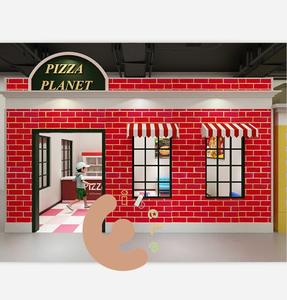 Eibele diseño personalizado mini niños fingen ciudad patio interior con casa de juegos de rol y señal de tráfico para chico café hotel centro comercial - Product Image 1