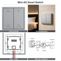 Panneau mural de commande KNX à bouton-poussoir 2 gangs 4 canaux, interrupteur intelligent pour éclairage, scénarios, rideaux, gradation et automatisation des bâtiments