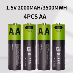 Batería de Litio Recargable AA IILEER en Stock en Almacén de EE. UU., 1.5V 2000mAh 1700mAh 1400mAh 1200 Ciclos, Celda de Descarga de Alta Velocidad - Product Image 6
