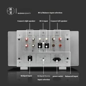 MUSMYS-PA-101 Amplificateur de puissance Hi-Fi à effet de champ de classe A, haute puissance, mono et bicanal, avec protection des haut-parleurs - Product Image 4