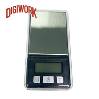 DIGIWORK 500g*0.1g Balance de poche haute précision avec rétroéclairage LCD, dimensions 8,5*4,5*2 cm, très mini, mesure du poids avec plateau transparent