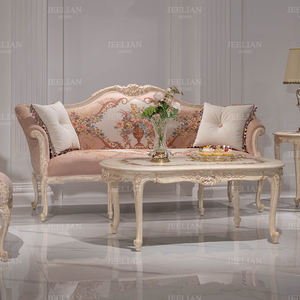 أريكة على الطراز الأوروبي من الخشب الصلب المنحوت باللون الوردي مجموعة أنيقة من جوليان القصر الفرنسي لغرفة المعيشة في المنزل - Product Image 3