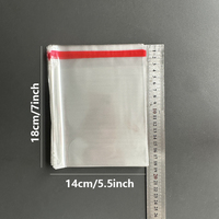 Sacs en plastique transparent BOPP de 14 cm de large, refermables, autocollants, imprimés en gravure, personnalisables, pour l'emballage en supermarché, sacs cadeaux