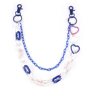 Double Layer Acrylic Pants <b>Chain</b> Heart Shape Waist <b>Chain</b> Unisex Fashion Accessory Daily Wear <b>Cross</b> Border Style - Product Image 4
