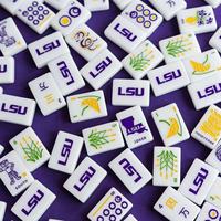 Tapis de jeu de Mahjong en acrylique au design moderne et luxueux LSU Louisiana State University, portable, écologique, emballage personnalisable