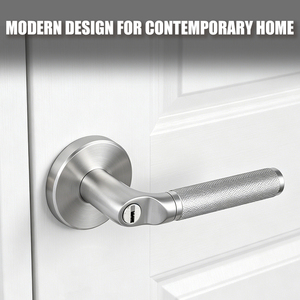 Manija de Puerta Redonda de Acero Inoxidable Moleteado Tianyi con Roseta, Juego de Herrajes para Puerta Interior de Madera para Dormitorio con Cerradura de Privacidad - Product Image 3