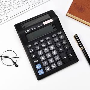 เครื่องคิดเลขพลังงานแสงอาทิตย์จอคู่ Joinus รุ่น KK-8122-12 สีดำ สำหรับใช้งานทางการเงินบนโต๊ะทำงาน วัสดุ ABS - Product Image 2