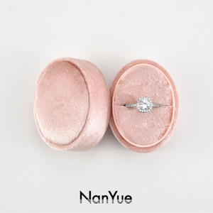 New Customized Logo Oval Luxury Velvet Ring <strong>Box</strong> <strong>Earrings</strong> Storage Premium Wedding Engagement Jewelry <strong>Gift</strong> Packaging <strong>Box</strong> Wholesale - Product Image 1