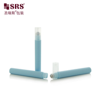 Flacon roll-on vide rafraîchissant de 10 ml, couleur personnalisée, pour sérum contour des yeux, avec long support et bouchon long