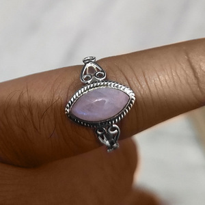 Bague pour femme en larimar, design rétro simple, bijou de mode pour tous les jours et les fêtes, cadeau - Product Image 5