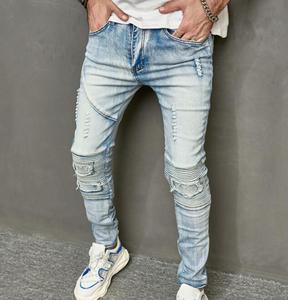 Pantalons High Street pour hommes Jeans Slim Classic Skinny Jeans pour hommes Patch déchiré Trou Denim Pantalon - Product Image 3