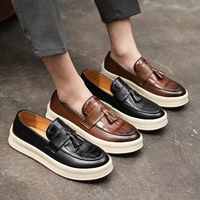 Chaussures mocassins pour homme en cuir de crocodile embossé de qualité supérieure avec semelle plateforme épaisse