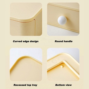 Organizador de Escritorio Apilable Multiusos, Caja Modular con Cajones para Papelería de Oficina, Maquillaje, Joyería, Gabinete de Escritorio de Plástico Estético - Product Image 4