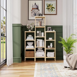 Narrow Bathroom Shelf, <b>Standing</b> Towel Rack, <b>Corner</b> Rack Multifunctional Storage Rack 4-Tier Bamboo Shelf, for Living Room - Product Image 2