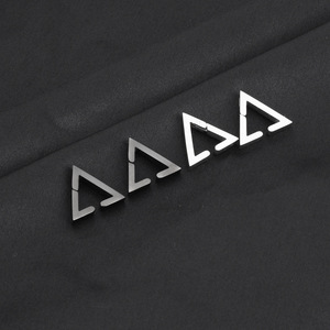 2026 Hot Selling Popular Simple Niche Design Triangle Ear Clip Unisex's Stainless Steel <b>Earrings</b> Trendy Jewelry Wholesale - Product Image 2