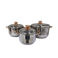 Batterie de cuisine 6 pièces en acier inoxydable avec poignées pour la cuisine domestique pour la salle à manger