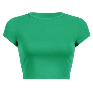 OEM Manufacturers Wholesale High Quality Cotton Baby Tee Women Crop Top Custom Printed Crop Tops