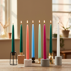 Bougies coniques élégantes en cire de soja et de paraffine, couleur unie, parfum floral, sans fumée, faites à la main, pour mariages, Thanksgiving, Ramadan, Noël, maison - Product Image 1