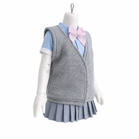 Tenue de poupée personnalisée style académie : Gilet tricoté, chemise et jupe plissée – Ensemble de costume JK pour accessoires de poupée BJD articulée