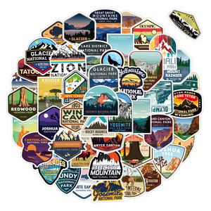 Paquete de 50 Pegatinas Recortadas de Parques Nacionales, Pegatinas Decorativas Impermeables para Laptop, Estilo Graffiti - Product Image 2