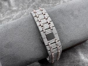 Montre Audemars personnalisée en diamant lumineux de super qualité 41mm 3120 mouvement 15400 or rose VVS montre moissanite de glace en diamant complet - Product Image 6