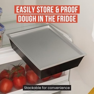 Plat à pizza rectangulaire en aluminium fait main antiadhésif, plat à pizza profond, plateau de cuisson pour pizza croustillante avec couvercle - Product Image 5