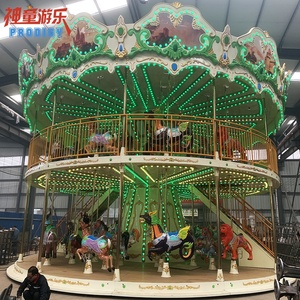 Équipement de terrain de jeu carrousel grand parc d'attractions manèges carrousel à double pont à vendre - Product Image 3