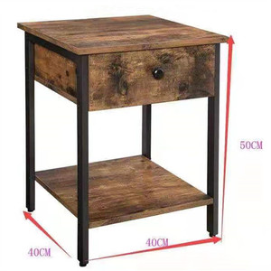 Bedroom Nightstand <strong>Bedside</strong> <strong>Table</strong> With Drawer Shelf <strong>Industrial</strong> Style Side End <strong>Table</strong> - Product Image 2