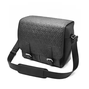 individuelle geprägte logo mode veganes leder reise laptop messenger taschen herren crossbody schulter dslr kamera tasche für fotografie