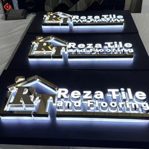 Insegna Luminosa LED 3D Personalizzabile per Negozi, Logo in Metallo Retroilluminato per Attività Commerciali - Product Image 1