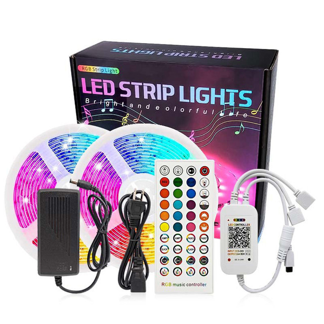 5050 RGB Wireless Strip Light 18/30/60LED/M DC12V LED Flexible Ribbon Strip Lamp 40Key Wireless Music Controller With Power Ad