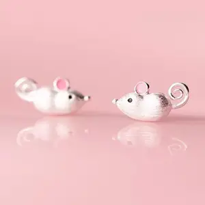 Promo accessorio per bambini Cute Mouse Design gioielli orecchini per bambini borchie in argento Sterling 925