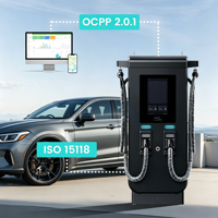 Nueva Estación de Carga para Vehículos Eléctricos Iocharger, Comercial, de Corriente Continua, 60kW-320kW, Interfaz CCS2, Pantalla Publicitaria, Protección IP54, CE