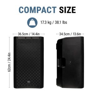 RQSONIC CDQ12TD3 1000W RMS Enceinte amplifiée en plastique, système de sonorisation PA pour studio et scène, enceintes actives professionnelles de <span class=keywords><strong>12</strong></span> pouces - Product Image 3