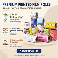 Film en rouleau personnalisé imprimé et imperméable pour emballage automatique de bonbons et de snacks, film de laminage en feuille métallisée
