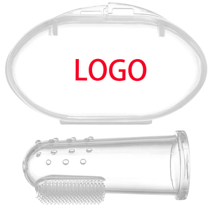 Escova de Dentes de Dedo para Bebê em <span class=keywords><strong>Silicone</strong></span> Macio para Cuidados Orais com Massagem e Caixa de Armazenamento - Product Image 2