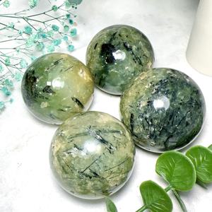 Vente en gros de sphères de préhnite de haute qualité, style bohème, pierre naturelle, pour une décoration intérieure unique et des cadeaux de vacances - Product Image 4