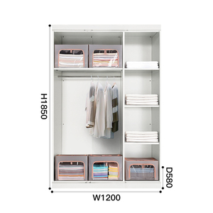 Armoire multi-usages à 3 portes battantes en métal Fer Placard mobilier de chambre Acier gaufré Armoire avec miroir - Product Image 2