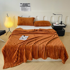 Sọc flannel lông cừu Chăn nhung mềm ấm sofa bao gồm một lớp giường trải giường ấm cúng nhà giường dệt chăn - Product Image 6